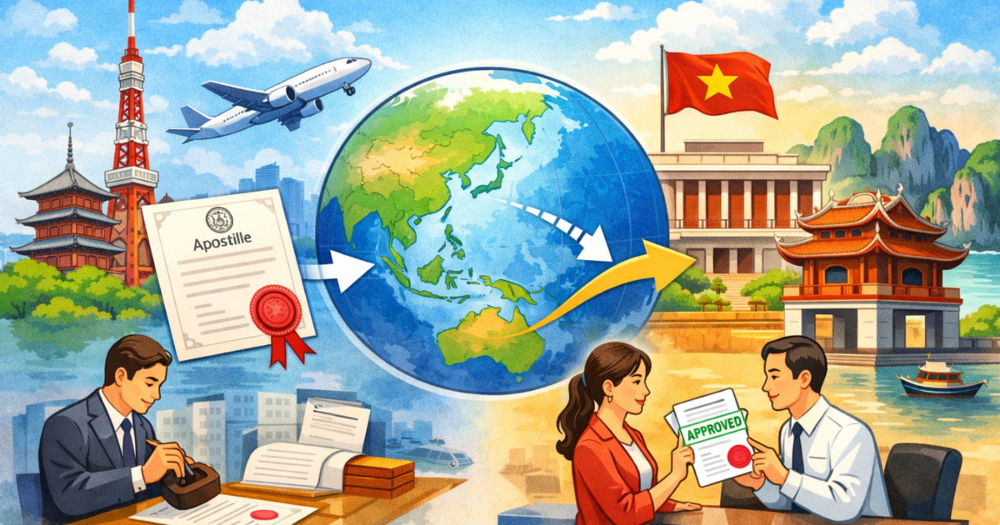 日本とベトナム間の公文書認証手続き