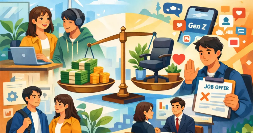 職場環境を重視する若年労働者と採用イメージ