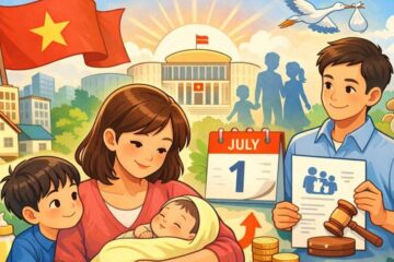 第2子出産と産休延長を象徴する家族のイラスト